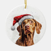 Vizsla-Hund Weihnachten Personalisiert Keramik Ornament (Vorne)