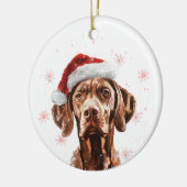 Vizsla Hund Weihnachten Personalisiert Keramik Ornament (Links)