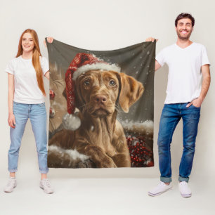 Vizsla-Hund Weihnachtsfestlich Fleecedecke