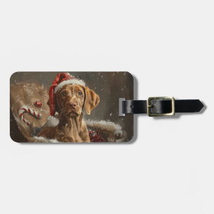 Vizsla-Hund Weihnachtsfestlich Gepäckanhänger