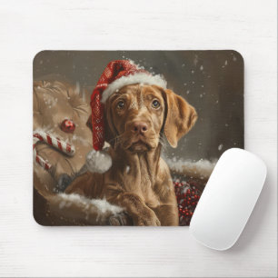 Vizsla-Hund Weihnachtsfestlich Mousepad