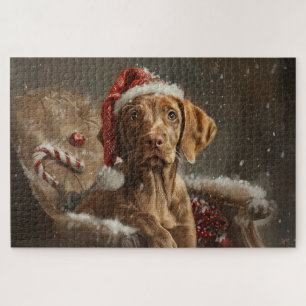 Vizsla-Hund Weihnachtsfestlich Puzzle