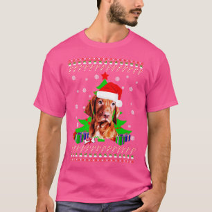 VIZSLA Hund Weihnachtsmannmütze Ugly Christmas Swe T-Shirt