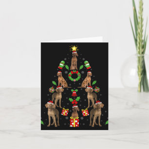 Vizsla Hund Xmas Beleuchtung Baum Vizsla Weihnacht Karte