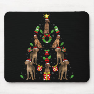 Vizsla-Hund Xmas-Lichterbaum Vizsla-Weihnachten V  Mousepad