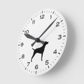 Vizsla Hunde Silhouette Runde Wanduhr (Winkel)