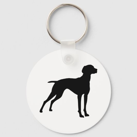 Vizsla-Hunde-Silhouette (schwarz) Schlüsselanhänger (Vorderseite)