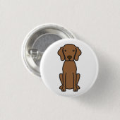 Vizsla HundeCartoon Button (Vorne & Hinten)
