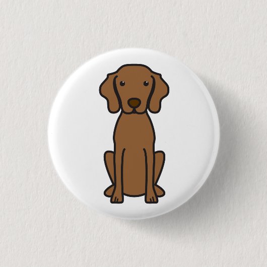 Vizsla HundeCartoon Button (Vorderseite)
