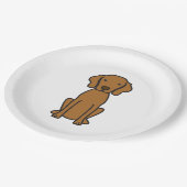 Vizsla HundeCartoon Pappteller (Schrägansicht)