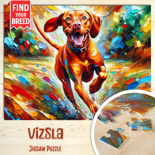 Vizsla-Hundeporträt Acryl-Kunst Druck Hunde Liebha Puzzle