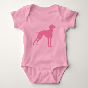 Vizsla HundeSilhouette (Rosa) Baby Strampler