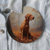 Vizsla im Herbst Leaves Fall Inspiriert Button (Beispiel)