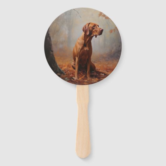 Vizsla im Herbst Leaves Fall Inspiriert Fächer (Vorderseite)