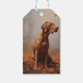 Vizsla im Herbst Leaves Fall Inspiriert Geschenkanhänger (Rückseite)