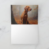 Vizsla im Herbst Leaves Fall Inspiriert Karte (Innenseite)