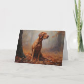 Vizsla im Herbst Leaves Fall Inspiriert Karte (Vorderseite)