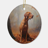 Vizsla im Herbst Leaves Fall Inspiriert Keramik Ornament (Links)