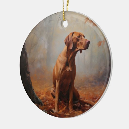 Vizsla im Herbst Leaves Fall Inspiriert Keramik Ornament (Links)