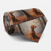 Vizsla im Herbst Leaves Fall Inspiriert Krawatte (Gerollt)