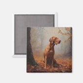 Vizsla im Herbst Leaves Fall Inspiriert Magnet (Vorderseite/Rückseite)