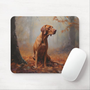 Vizsla im Herbst Leaves Fall Inspiriert Mousepad