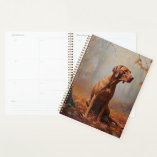 Vizsla im Herbst Leaves Fall Inspiriert Planer