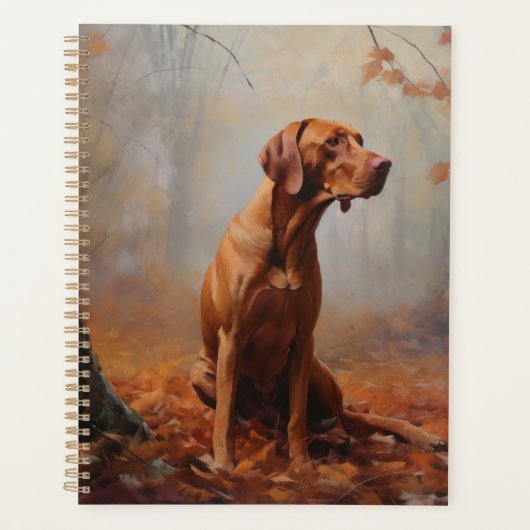 Vizsla im Herbst Leaves Fall Inspiriert Planer (Vorderseite)