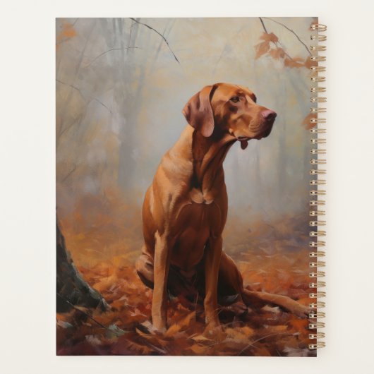 Vizsla im Herbst Leaves Fall Inspiriert Planer (Rückseite)