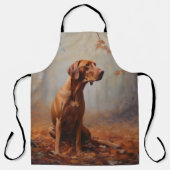 Vizsla im Herbst Leaves Fall Inspiriert Schürze (Vorderseite)