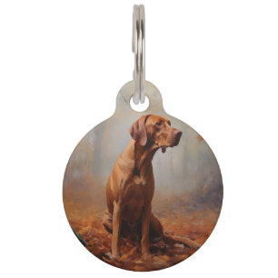 Vizsla im Herbstlaubfall inspirieren Haustiermarke