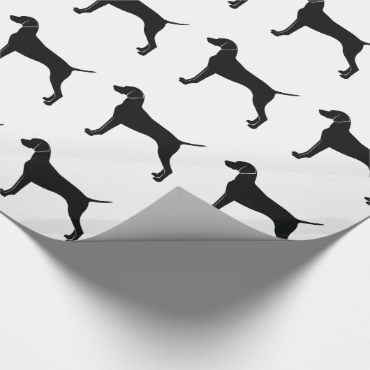 Vizsla in der Silhouette Geschenkpapier (Ecke)