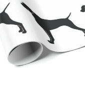 Vizsla in der Silhouette Geschenkpapier (Rolleneckpunkt)