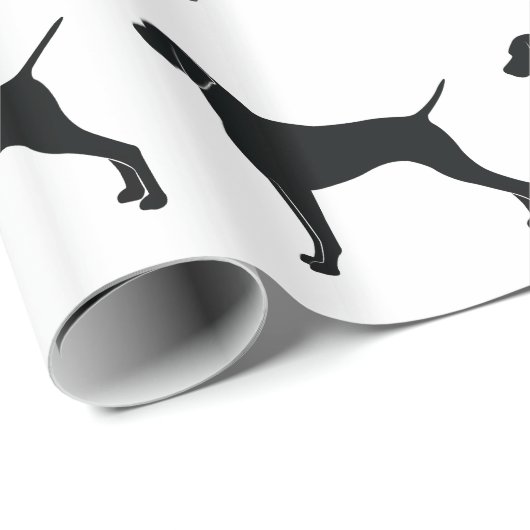 Vizsla in der Silhouette Geschenkpapier (Rolleneckpunkt)