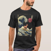 Vizsla Japanisch Kanagawa Wave Surf Dog T-Shirt (Vorderseite)