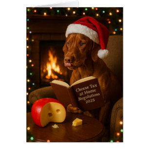 Vizsla 'Käse-Steuer' Weihnachtskarte