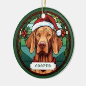 Vizsla Keramik Circle Ornament (Links)