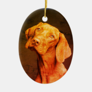 Vizsla Keramik Ornament