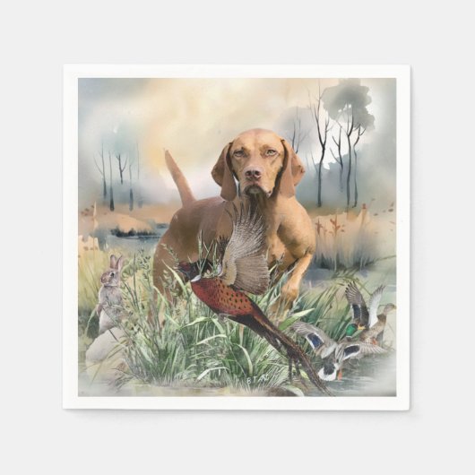Vizsla , Kunst Serviette (Vorderseite)