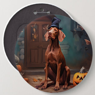 Vizsla-Kürbisse Halloween Gruselig Button