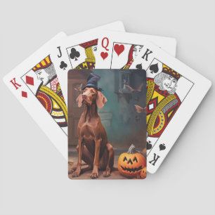 Vizsla-Kürbisse Halloween Gruselig Spielkarten