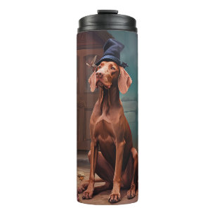 Vizsla Kürbisse Halloween Gruselig Thermosbecher