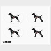 Vizsla-Liebe Ovaler Aufkleber (Blatt)