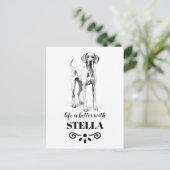 Vizsla Life ist mit dem benutzerdefinierten Dogenn Postkarte (Stehend Vorderseite)