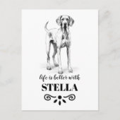 Vizsla Life ist mit dem benutzerdefinierten Dogenn Postkarte (Vorderseite)