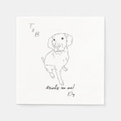 vizsla Linie zeichnend Wedding Cocktail Napkins Serviette (Vorderseite)
