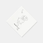 vizsla Linie zeichnend Wedding Cocktail Napkins Serviette (Ecke)