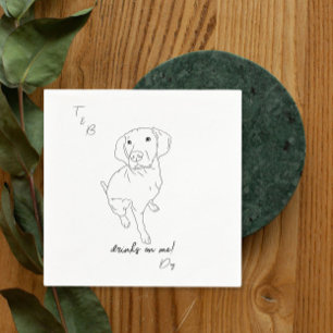 vizsla Linie zeichnend Wedding Cocktail Napkins Serviette