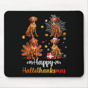 Vizsla Lover Halloween Frohe Weihnachts-Happy Hall Mousepad