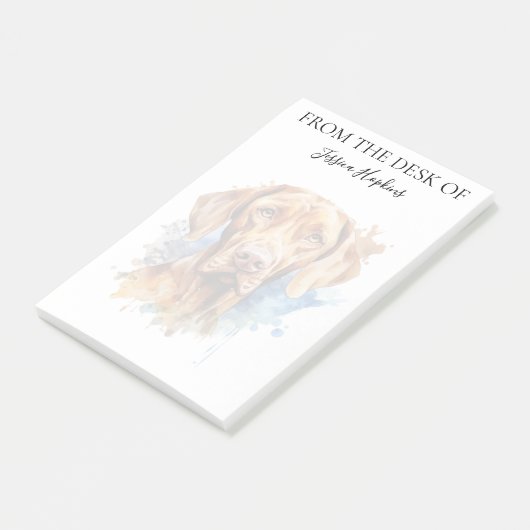 Vizsla Lover Monogrammed Dog Post-it Klebezettel (angewinkelt)